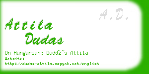 attila dudas business card